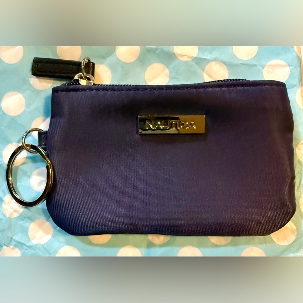 Nautica Dark Navy Blue Keychain Pouch Coin Purse